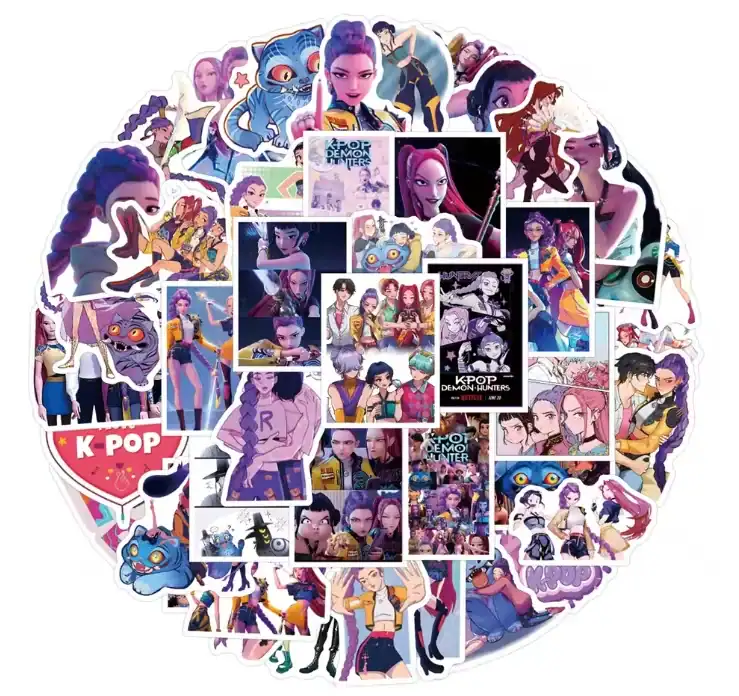 K-pop anime merchandise collage, featuring characters from popular series with vibrant colors and diverse designs. Perfect for fans seeking latest trendy apparel and accessories.