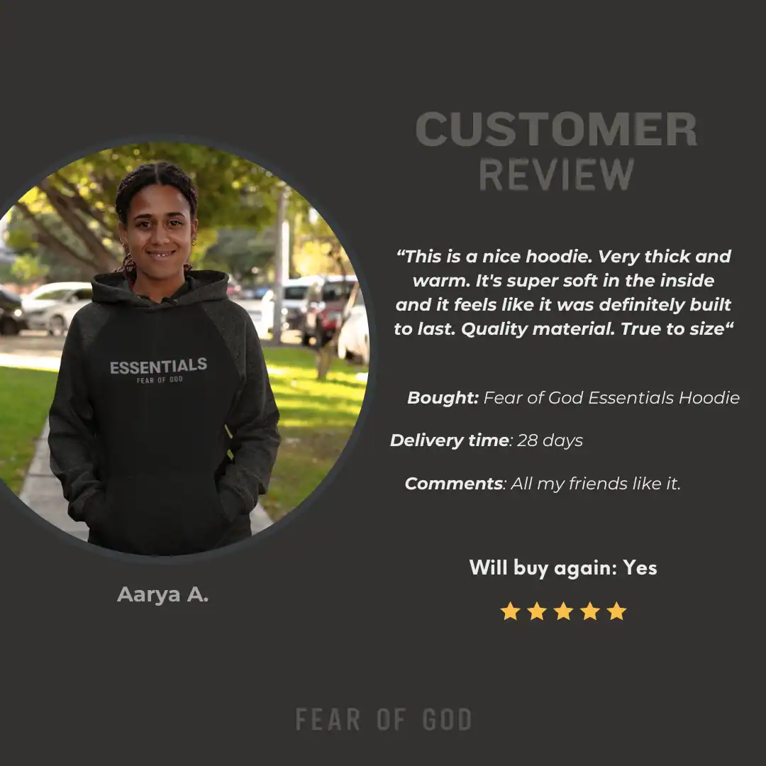 Comfortable black hoodie with "ESSENTIALS" logo, perfect for casual wear, made from high-quality soft material, suitable for all seasons, latest affordable apparel options.