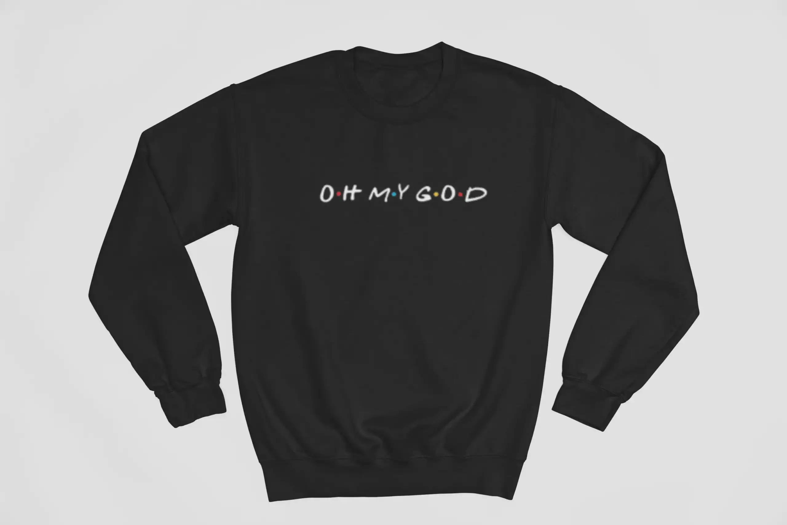 O.H.M.Y.G.O.D sweatshirt with colorful text design, perfect for budget-friendly casual wear, available now for the latest cheap apparel.