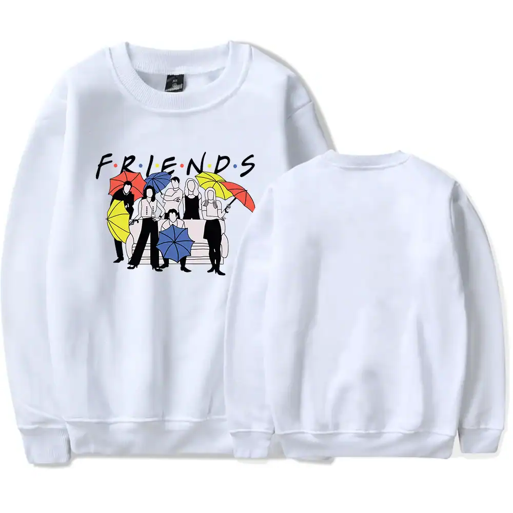 Famous TV show sweatshirt with colorful umbrella designs and a casual, trendy style, perfect for affordable, latest clothing trends.