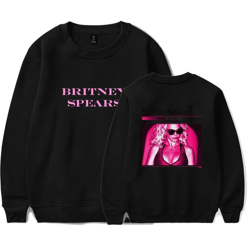 Black Britney Spears graphic sweatshirt, latest cheap apparel for fans.