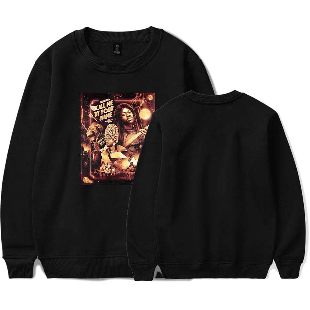 Vegan-themed black sweatshirt with vibrant graphic print featuring female musicians and electrifying background elements. Perfect for latest cheap apparel shoppers.
