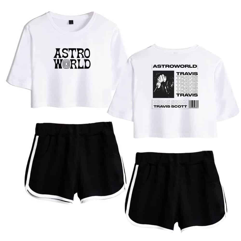 Astro world graphic crop top t-shirts, black and white, casual streetwear for teens latest cheap apparel.
